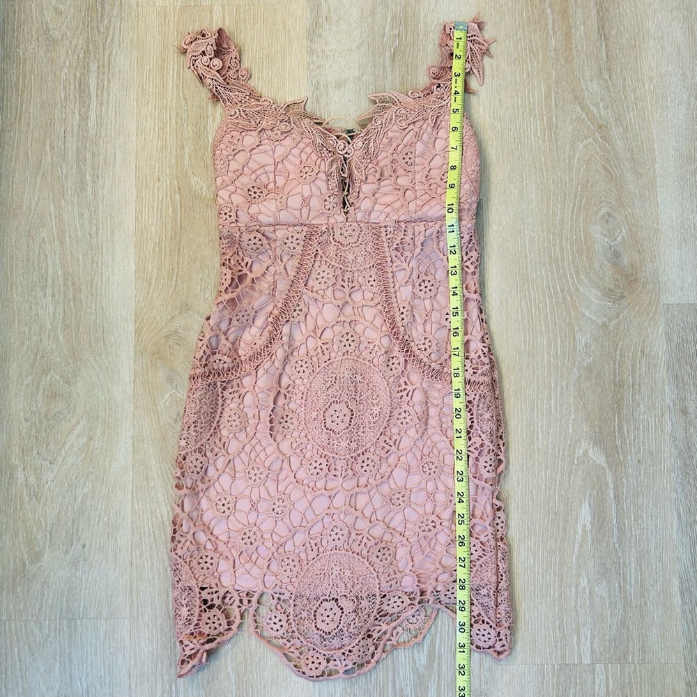 Fashion Nova Pink Lace Mini Dress - Picture 2 of 12